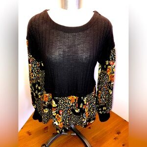 Maurices Lightweight Floral Peplum Top